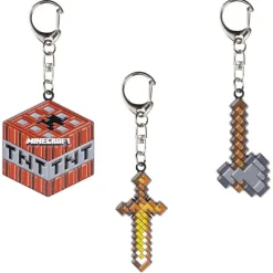 BIZAK Otros Merchandising|Figuras Y Figuras De Acción|Minecraft Pack Llaveros Arma Surtido
