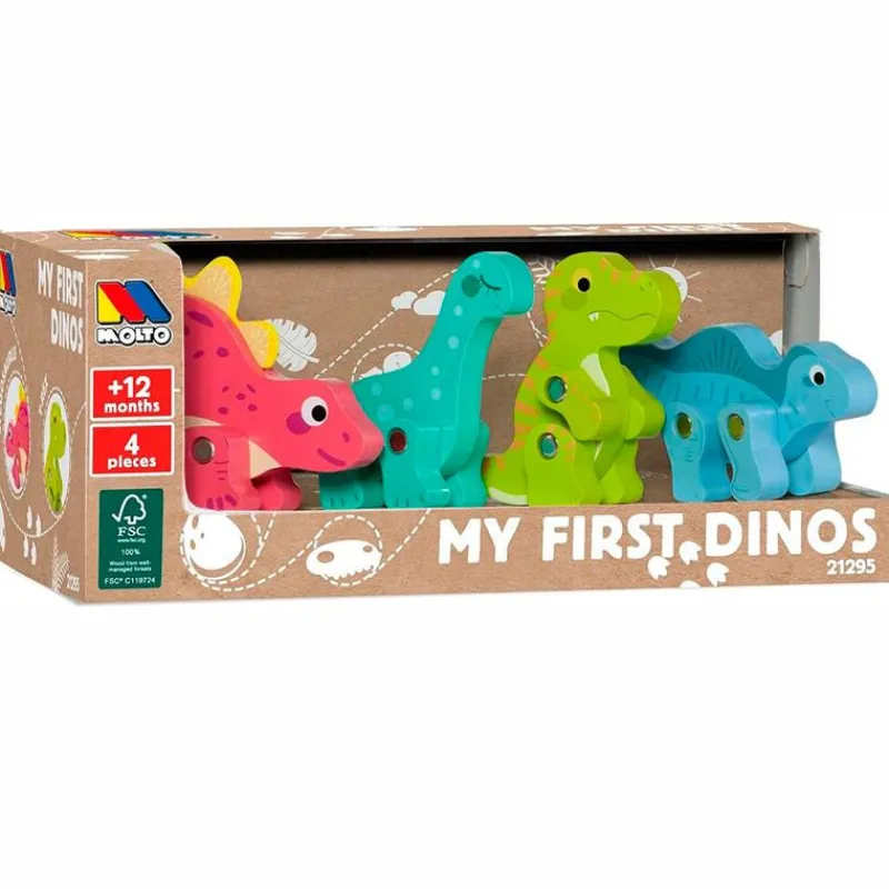 MOLTO Juegos De Madera|Mis Primeros Dinosaurios de Madera
