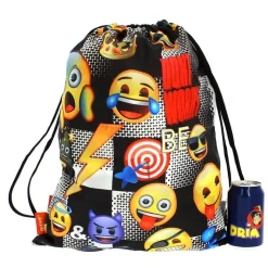 MONTICHELVO Mochila Saco Emoji Sticker- Escolar