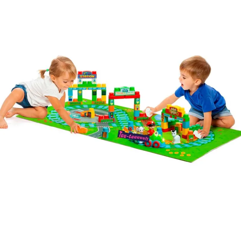 MOLTO Vehículos, Trenes Y Parkings|Blocks Tren + Tapiz