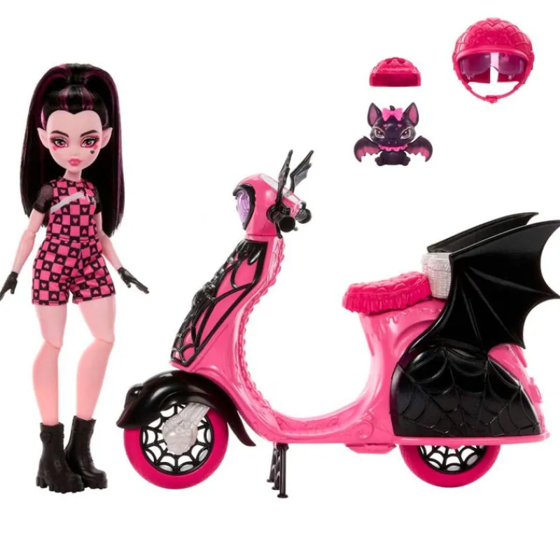 MATTEL Monster High Colección|Muñecas|Monster High Draculaura Moto Vampiritástica