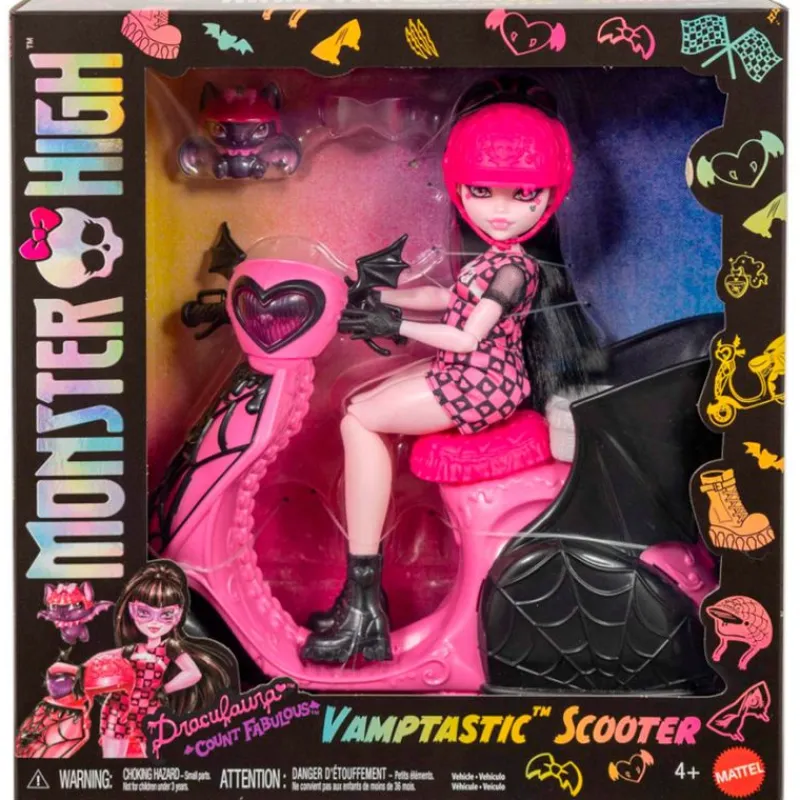 MATTEL Monster High Colección|Muñecas|Monster High Draculaura Moto Vampiritástica