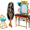 MATTEL Monster High Muñeca Cleo De Nile con Tocador y Accesorios- Monster High Colección|Halloween