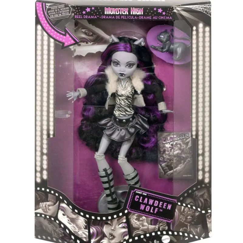 MATTEL Monster High Colección|Muñecas|Monster High Reel Drama Muñeca Clawdeen