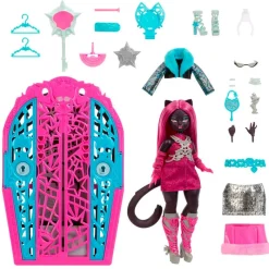 MATTEL Monster High Skulltimate Secrets Hauntlywood Mysteries Catty Noir- Monster High Colección|Halloween