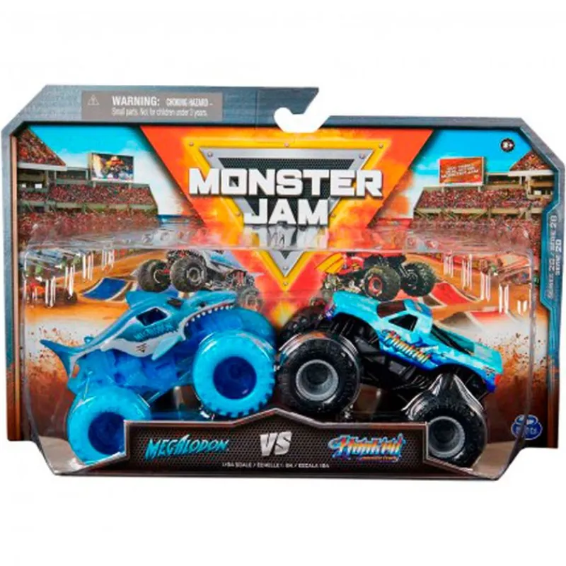 SPIN MASTER Vehículos, Trenes Y Parkings|Monster Jam Pack Megalodón vs Hooked