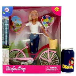 DRIM DISCOUNT Muñecas|Muñeca Fashion Blanca con Bicicleta