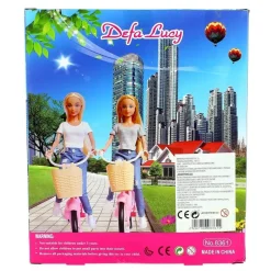 DRIM DISCOUNT Muñeca Fashion Gris con Bicicleta- Muñecas