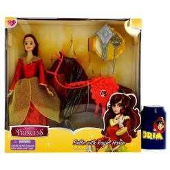 DRIM DISCOUNT Muñeca Princesa Belle con Caballo- Muñecas