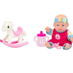 COLOR BABY Muñeco Bebé con Caballo Balancín Surtido- Muñecas