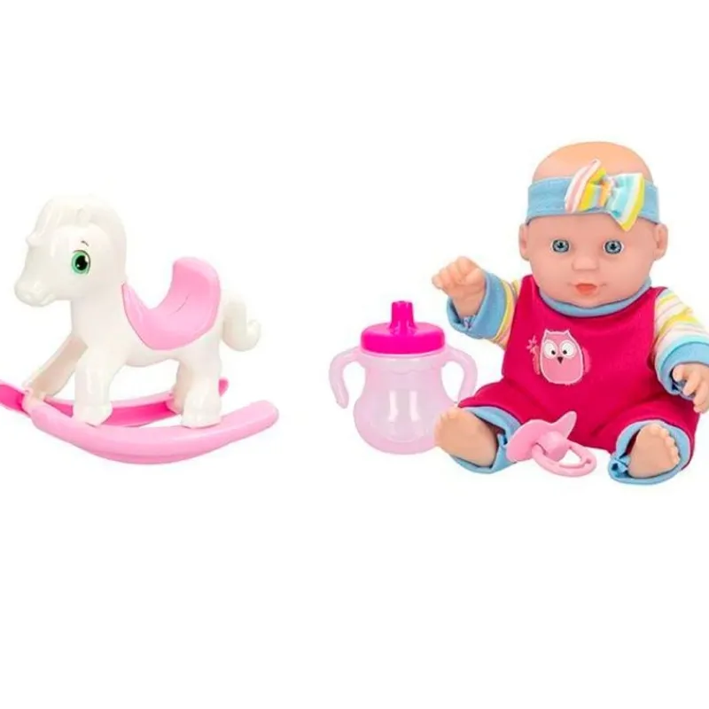 COLOR BABY Muñeco Bebé con Caballo Balancín Surtido- Muñecas