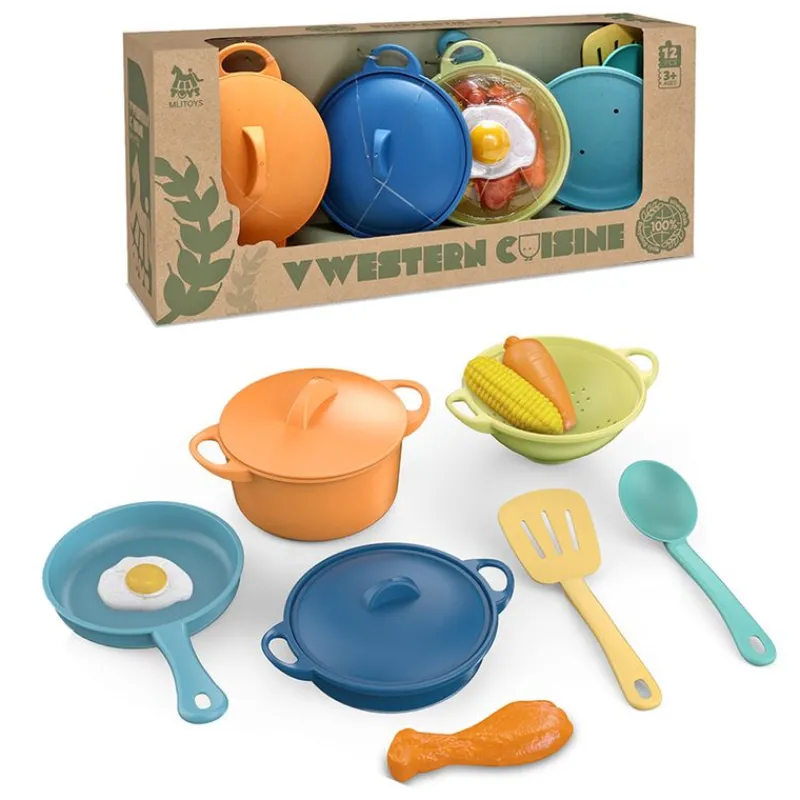 DRIM DISCOUNT Juegos Y Juguetes De Imitación|Pack de Cacerolas con Comida 12 Piezas