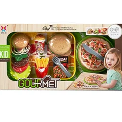 DRIM DISCOUNT Pack Infantil Pizza + Hamburguesas- Juegos Y Juguetes De Imitación