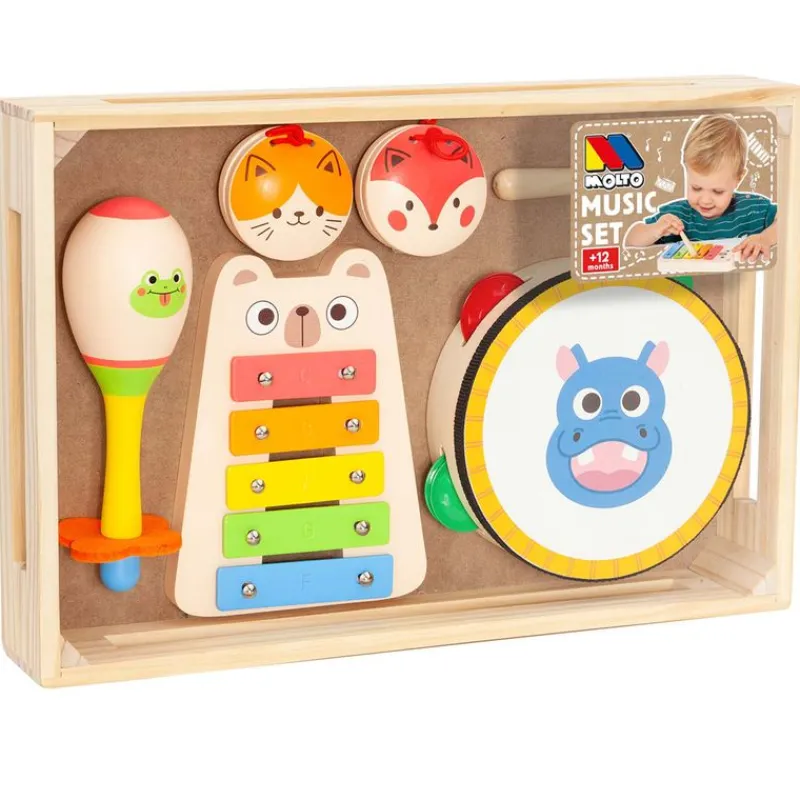 MOLTO Juegos De Madera|Instrumentos Musicales|Pack Musical Madera