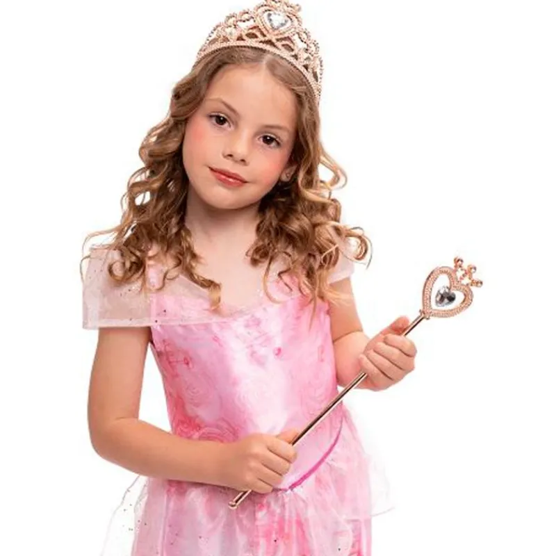 RUBIE'S Disfraces Y Complementos|Disfraces Y Complementos|Pack Tiara y Varita Oro Rosa
