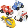 MOLTO Vehículos, Trenes Y Parkings|Primera Infancia Y Preescolar|Pack Vehículos Emergencias Madera
