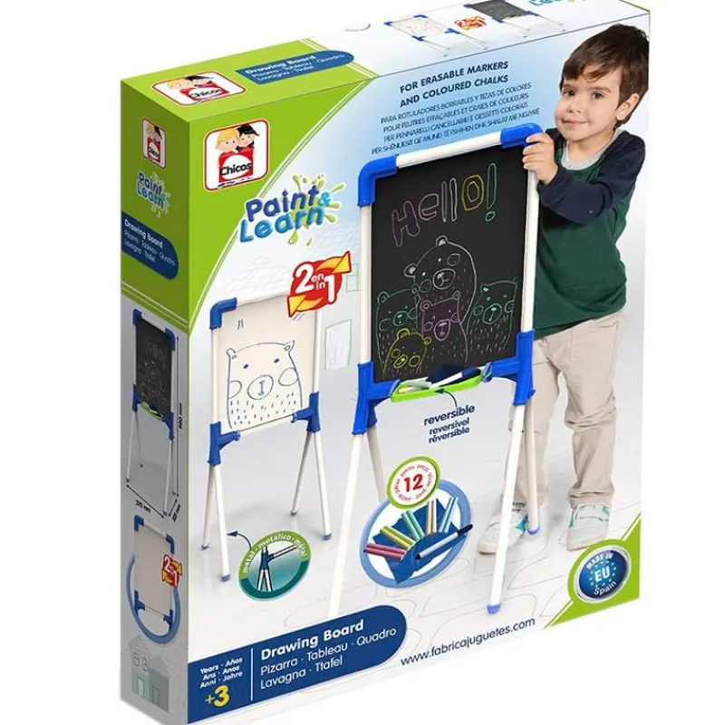 CHICOS Paint & Learn Pizarra Básica 2 en 1- Escolar