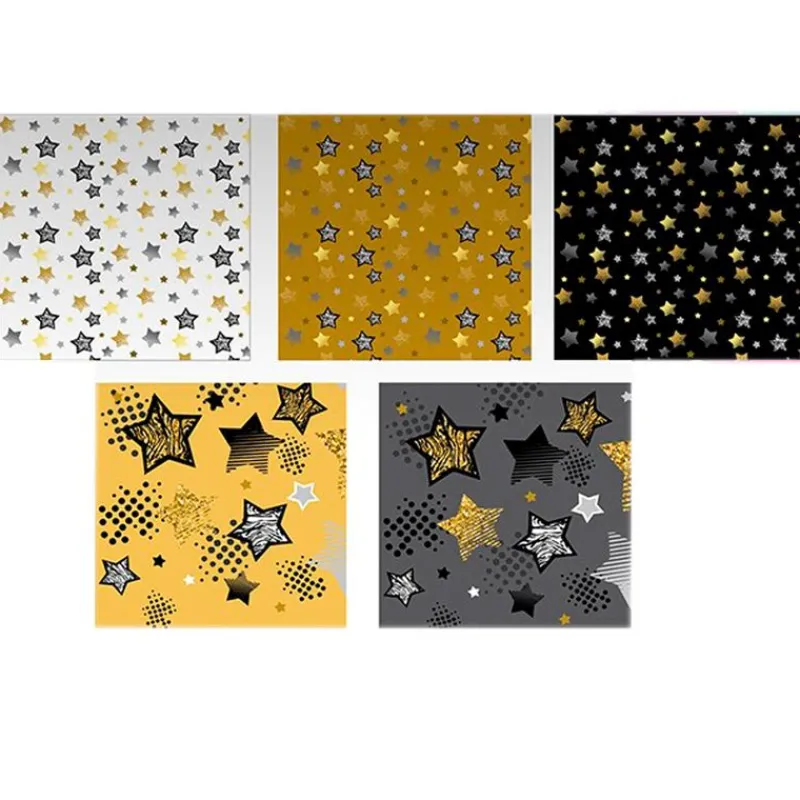 SELECCION DRIM Papel Regalo Estrellas 200x70 cm Surtido- Baterías, Pilas Y Papel De Regalo