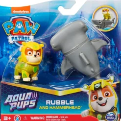 SPIN MASTER Figuras Y Figuras De Acción|Patrulla Canina Aqua Pups Figura Rubble + Tiburón