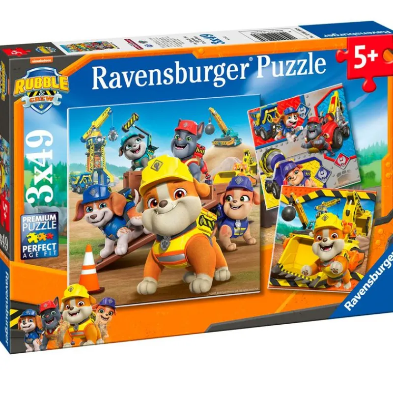 RAVENSBURGER Puzzles Y Construcciones|Patrulla Canina Equipo Rubble Puzzle 3x49 Piezas