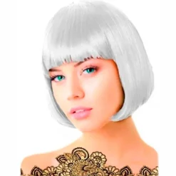 DRIM DISCOUNT Disfraces Y Complementos|Disfraces Y Complementos|Peluca Corta Bob Blanca