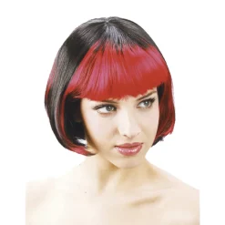 DRIM DISCOUNT Disfraces Y Complementos|Disfraces Y Complementos|Peluca Corta Negra y Roja