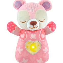 VTECH Peluche de Cuna Osito Melodías Rosa- Primera Infancia Y Preescolar