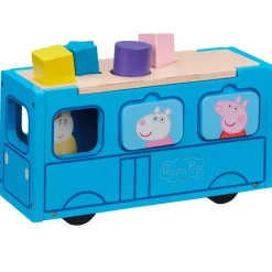 BANDAI Peppa Pig Autobús de Madera- Juegos De Madera|Primera Infancia Y Preescolar