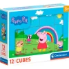 CLEMENTONI Puzzles Y Construcciones|Peppa Pig Cubos 12 Piezas