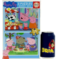 EDUCA Peppa Pig Puzzles Madera 2x25 Piezas- Juegos De Madera