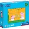 CLEMENTONI Peppa Pig Rompecabezas 12 Cubos- Puzzles Y Construcciones