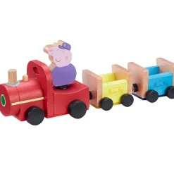 BANDAI Peppa Pig Tren de Madera del Abuelo Pig- Juegos De Madera|Primera Infancia Y Preescolar