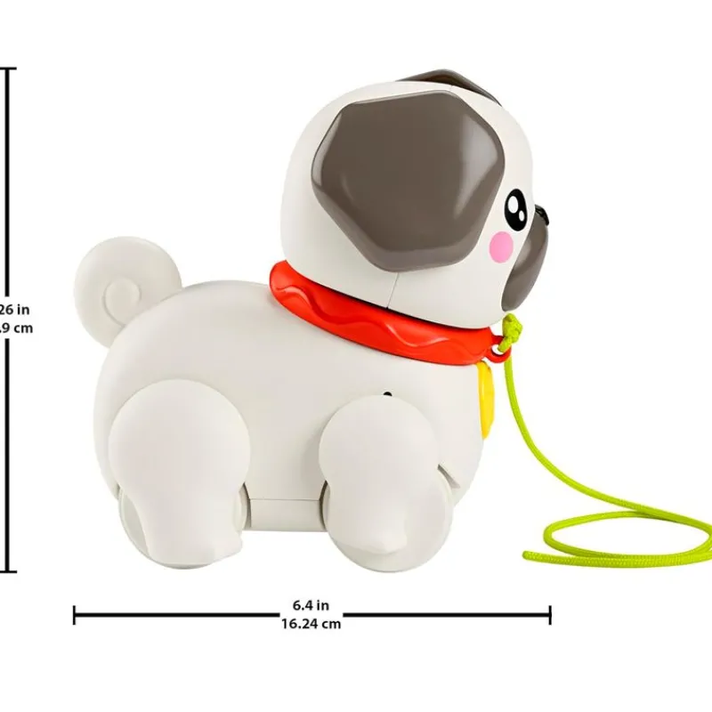 FISHER PRICE Pet Pals Pasea al Perrito Pug Juguete Arrastre- Primera Infancia Y Preescolar
