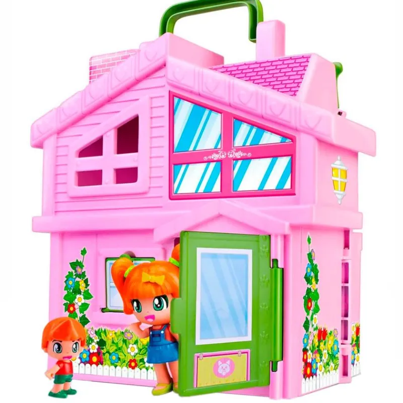 FAMOSA Pinypon Casa Rosa Maletín- Muñecas