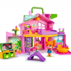 FAMOSA Pinypon Casa Rosa Maletín- Muñecas