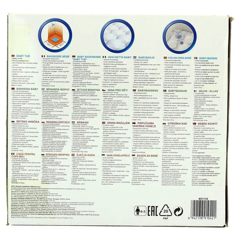 BESTWAY Piscina/bañera Hinchable Infantil- Aire Libre