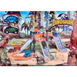 DRIM DISCOUNT Pista Dinosaurios con Coches- Vehículos, Trenes Y Parkings