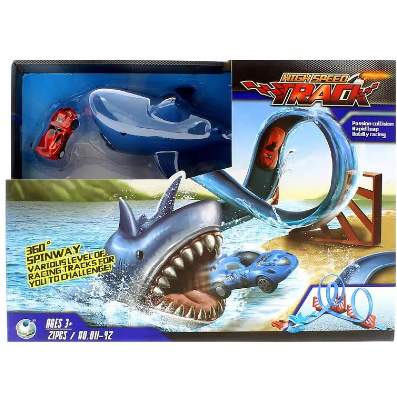 DRIM DISCOUNT Vehículos, Trenes Y Parkings|Pista Lanzadera Tiburón con Looping