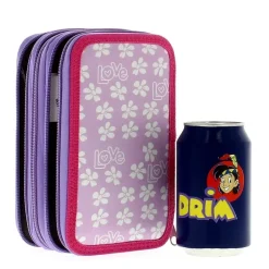 SELECCION DRIM Escolar|Pitufina Estuche Triple Lleno