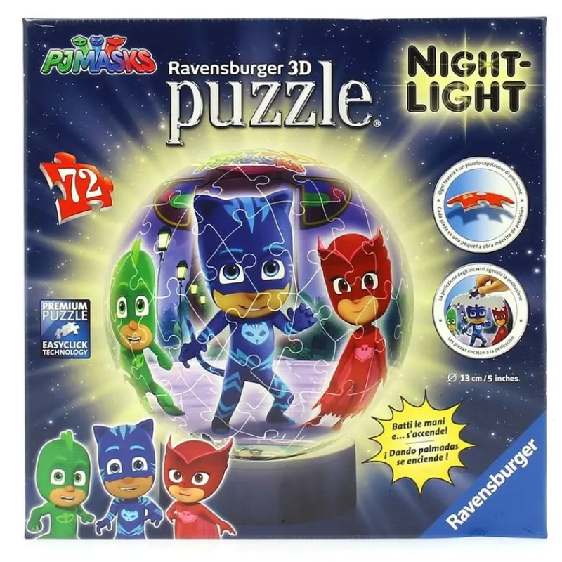 RAVENSBURGER PJ Masks Puzzle Lámpara de 72 Piezas- Puzzles Y Construcciones