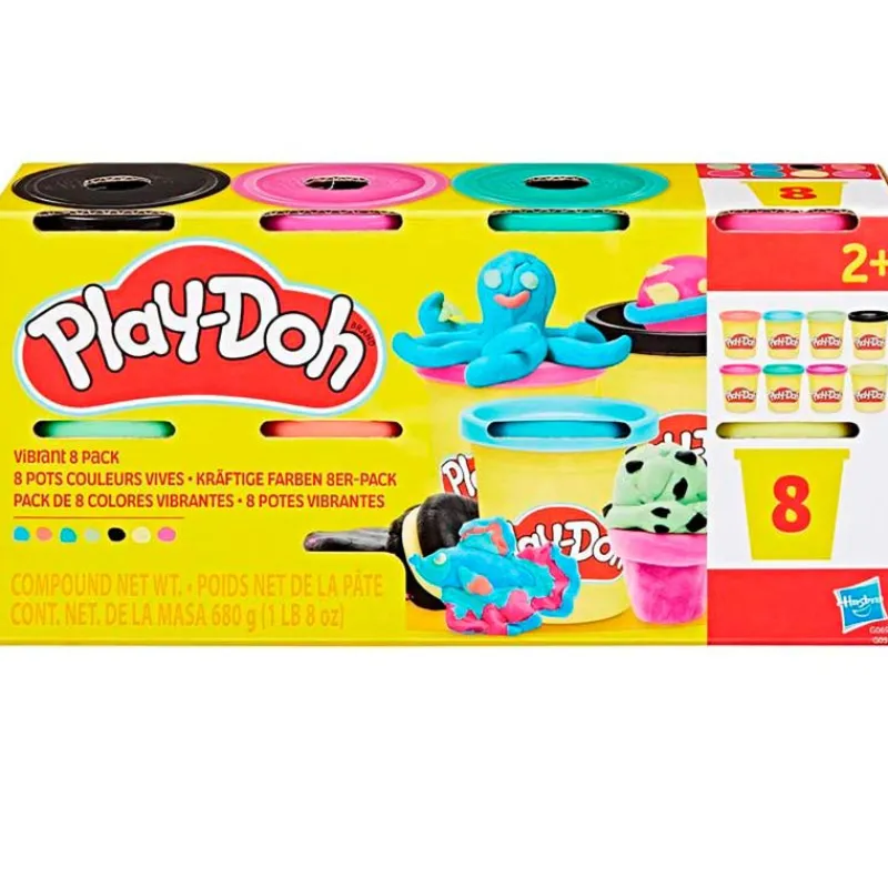 PLAY-DOH Manualidades|Pack 8 Botes Plastilina Surtido