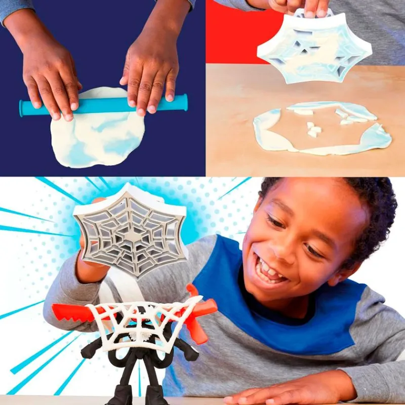 PLAY-DOH Spiderman Lanza y Atrapa- Manualidades