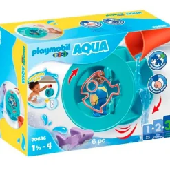 PLAYMOBIL 1.2.3 Rueda de Agua con Bebé Tiburón- Playmobil