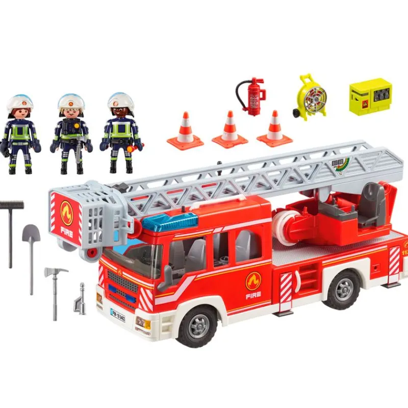 PLAYMOBIL Playmobil|Action Camión Grúa de Bomberos Escalera