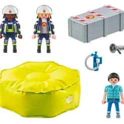 PLAYMOBIL Action Heroes Bomberos con Colchoneta- Playmobil