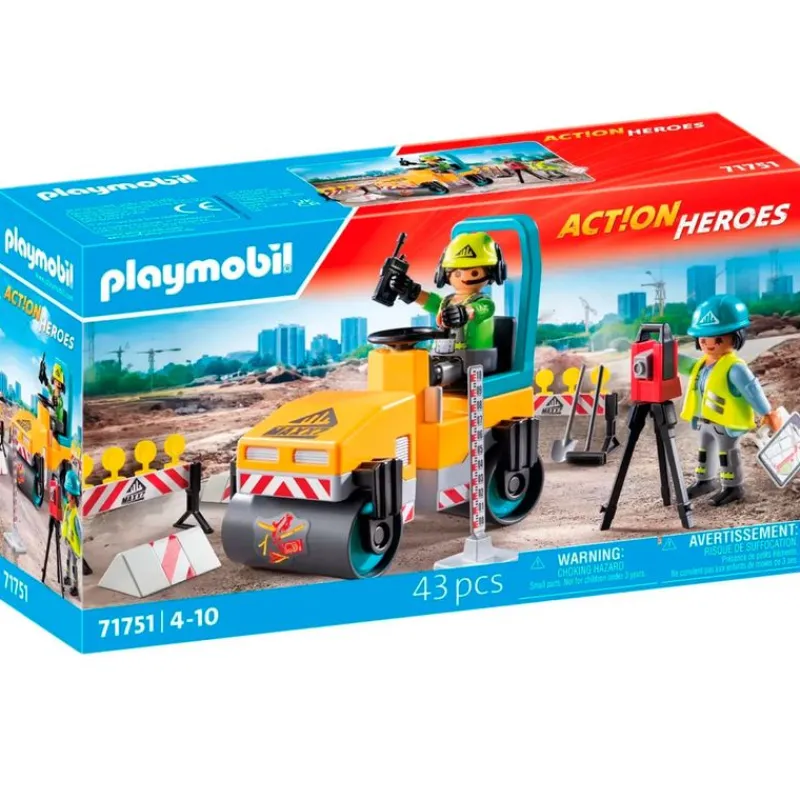 PLAYMOBIL Action Heroes Construcción de Carreteras- Playmobil