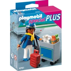 PLAYMOBIL Playmobil|Azafata de Vuelo con Carrito