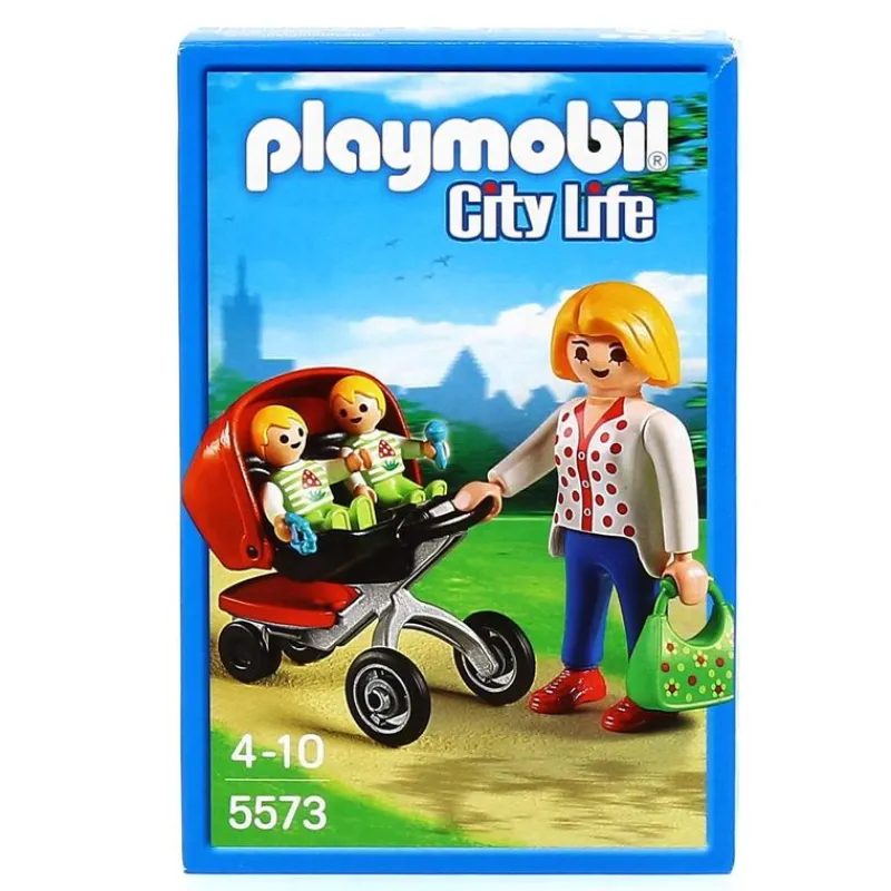 PLAYMOBIL City Life Mamá con Carrito de Gemelos- Playmobil