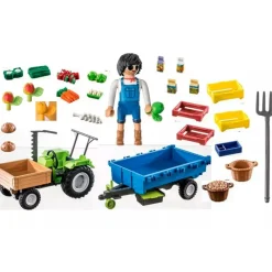 PLAYMOBIL Playmobil|Country Tractor con Remolque