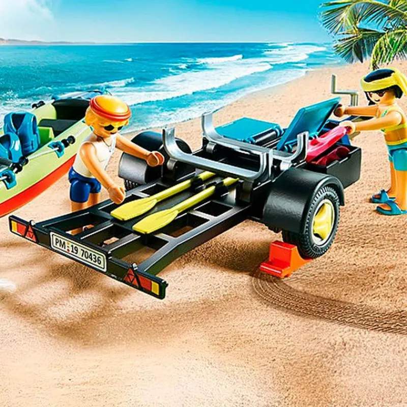 PLAYMOBIL Family Fun Coche de Playa con Canoa- Playmobil